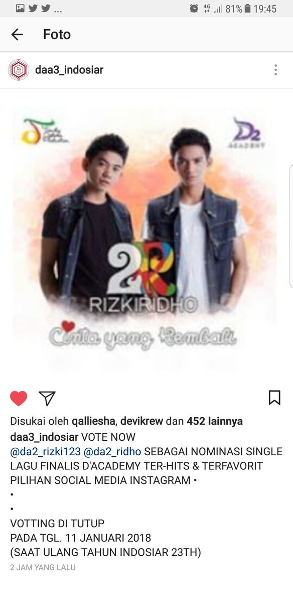 Yukkk teman" K2RLSEJATIKU like ya foto iki idho di IG Daa3_indosiar 😚🤗
👇👇👇
instagram.com/p/BdPgZMinfwj/…
👆👆👆👆👆
#2RPekKonserSangJuaroDAA3