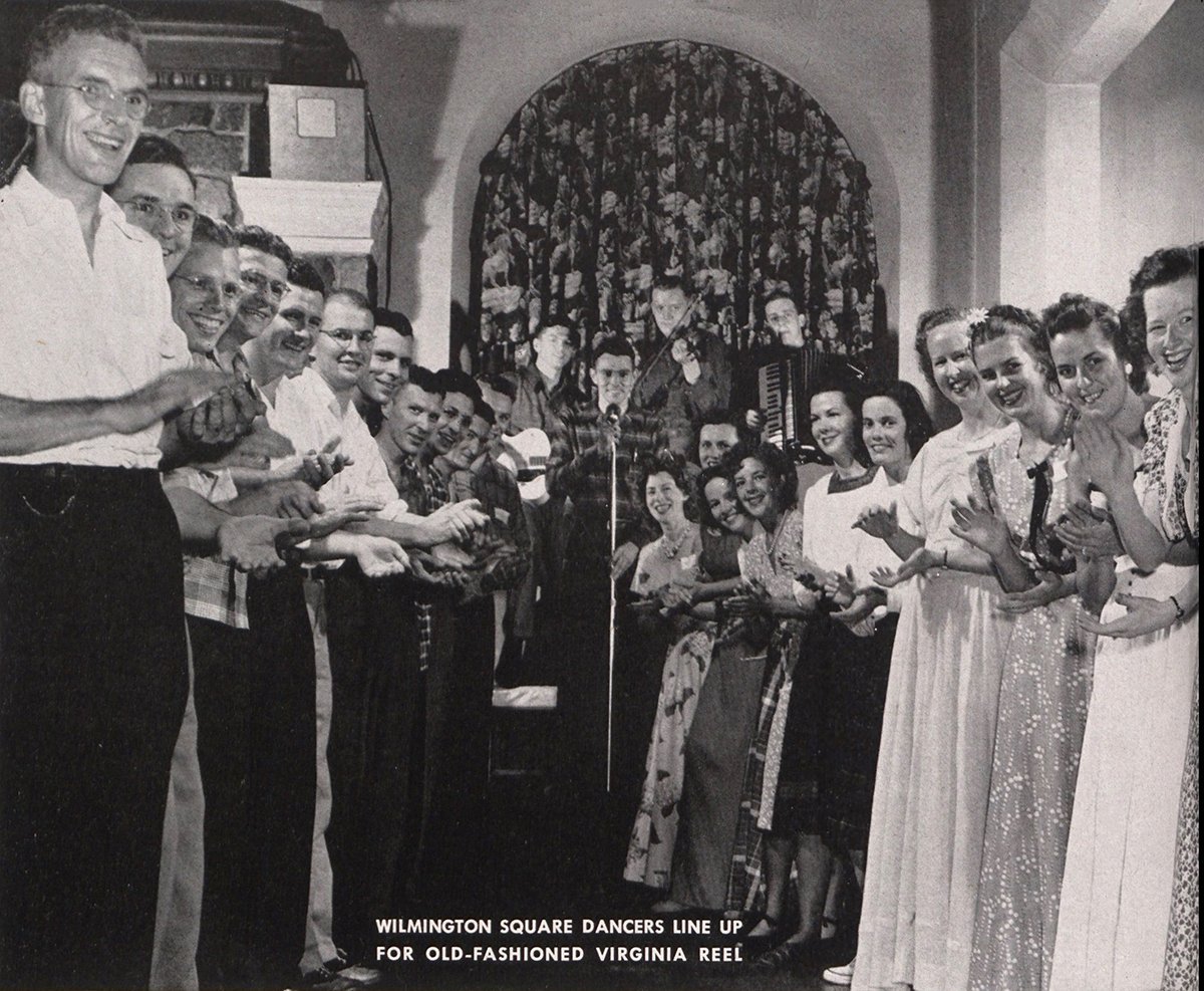 hagleymuseum's tweet photo. If you’re looking for ways to burn off those extra holiday pounds, these Wilmington #squaredancers have a few moves for you from a #DuPont Company “Better Living” magazine in 1948. Read the whole issue: https://t.co/2Zu3cOpuQP #hagleylibrary https://t.co/dyY6RAGvOX