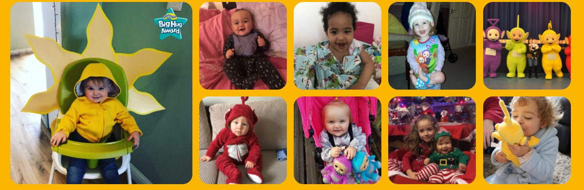 TeletubbiesHQ's tweet photo. Thank you for celebrating 20 year of Big Hugs with us! Have you spotted your little one in our Big Hug Awards Gallery? https://t.co/AuNfnFlbZ2 #Teletubbies20 https://t.co/KdJ2r6WaVg