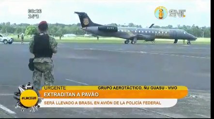 sntparaguay's tweet photo. El Embraer ERJ 145 de la Policía Federal Brasilera,esta siendo escoltado por la Fuerza Aérea Paraguaya hasta abandonar Espacio Aéreo Paraguayo.
#LMCD28 #SNTHD #LmcdSNT https://t.co/30GJeeSb2v