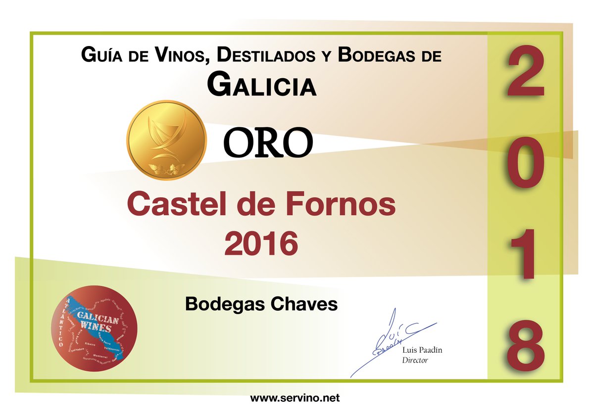 BodegasChaves's tweet photo. La Guía de Vinos, Destilados y Bodegas de Galicia nos otorgan dos nuevas MEDALLA DE ORO para Castel de Fornos y Flor de Castel #albariño.
Estamos muy contentos con la noticia!! Seguimos trabajando para ofrecerles lo mejor!!
#Gold #doriasbaixas #purechoice #Galicia @BodegasChaves https://t.co/oss40RLx1H