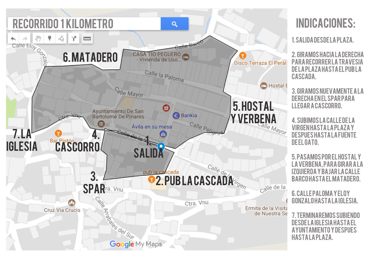 Tierra_Pinares's tweet photo. Recorrido de la prueba de 1 Kilómetro de la II San Silvestre Bartola.

Diseñado para todos aquellos que quieren participar simplemente para divertirse o son más perezosos. Sea como sea, no tienes excusa para no participar. ¡Apúntate, ponte un disfraz y corre por tu pueblo! https://t.co/y3M2RxBJMX