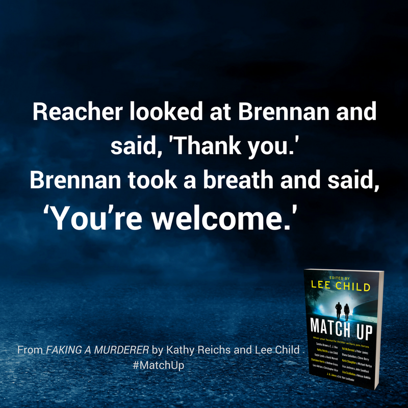 TheCrimeVault's tweet photo. Reacher and Brennan. #MatchUp is out today in paperback @LeeChildReacher @KathyReichs #12DaysofMatchUp #FakingaMurderer https://t.co/JcRKfOoJg4