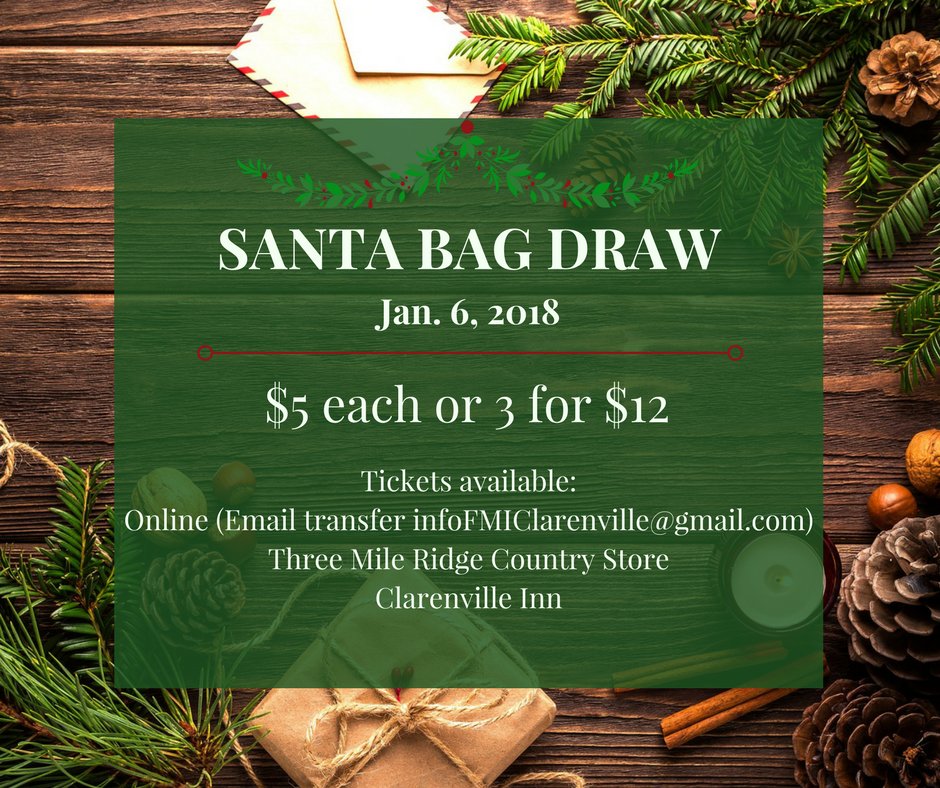 We hope you are enjoying the holiday season! The Santa Bag Draw is in full swing and there is still time to purchase tickets. The draw is taking place on January 6, 2018 (Old Christmas Day) at the Clarenville Inn. #SantaClaus #Christmas2017 #HappyHolidays