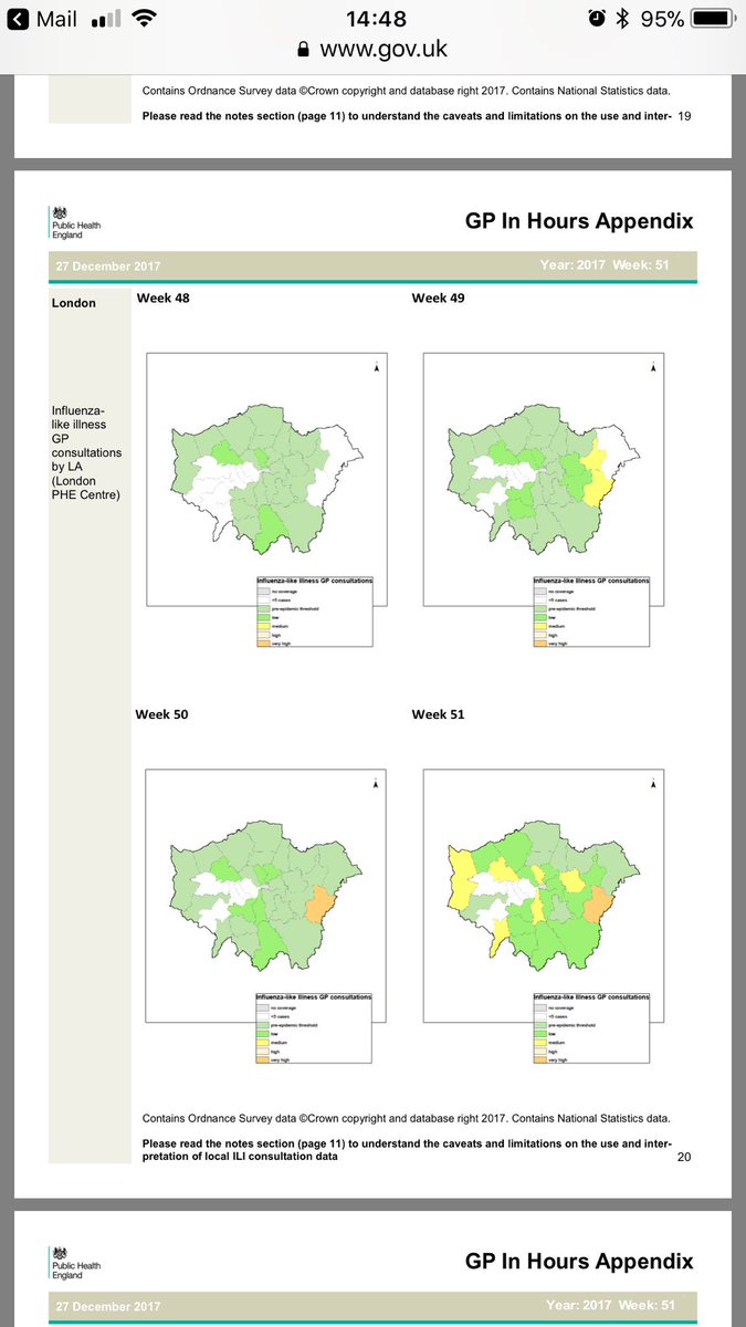 JuliaHCox's tweet photo. These graphs shows how flu is affecting London each week over the last month. Thank you to #emishealth practices who contribute to https://t.co/LdkR7cNgwp without whom this sort of analysis wouldn’t be possible https://t.co/JzHYLlUmkE