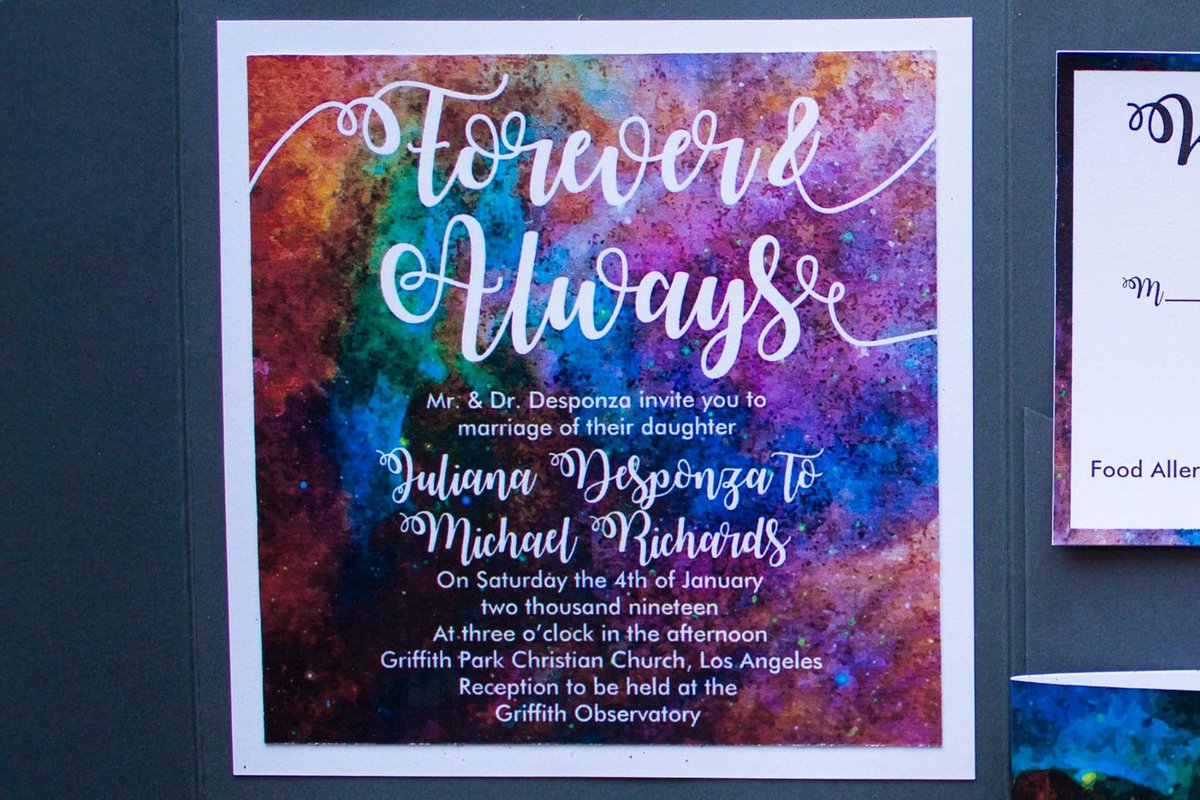 PaperPantherDsn's tweet photo. I love how much those colors pop!!
.
.
.
#paperpantherdesign #galaxy #rainbow #art #wedding #engaged #invitation #invites #invite #card #design #graphicdesign #designer #bridetobe #invitations #watercolor #space #paper #pocketfold #instagood #beautiful #cute #picoftheday #fun https://t.co/bhYWVSAtd2