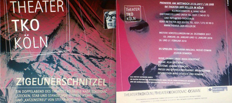 nedjonada15's tweet photo. ZIGEUNERSCHNITZEL Ein Doppelabend des Theater TKO "Stecken, Stab und  Stangl" von E.Jelinek und "Katzenstreu" von S. Horvath Regie,  Dramaturgie: Nada Kokotovic https://t.co/zyLroVpkMA