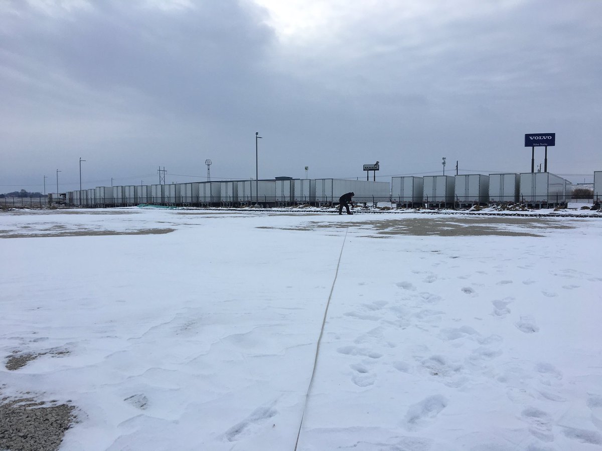 Well it's cold outside but we still got the building all staked off this morning. Next up <a href="/FBiBuildings/">FBi Buildings</a>  <a href="/ChannelSeed/">Channel Seed</a>  @precision_plant <a href="/YetterFarmEquip/">Yetter Farm Equip.</a> <a href="/MartinTill_SM/">MartinTill</a> <a href="/CopperheadAg/">Copperhead Ag</a> <a href="/mikesforklift/">mikesforklift</a> <a href="/AgProfessional/">Professional Ag Marketing</a> <a href="/ThunderCreekEq/">Thunder Creek Equipment</a> store front! <a href="/MPSchmidtAG/">Michael Schmidt</a> <a href="/TheChadColby/">Chad E. Colby</a>