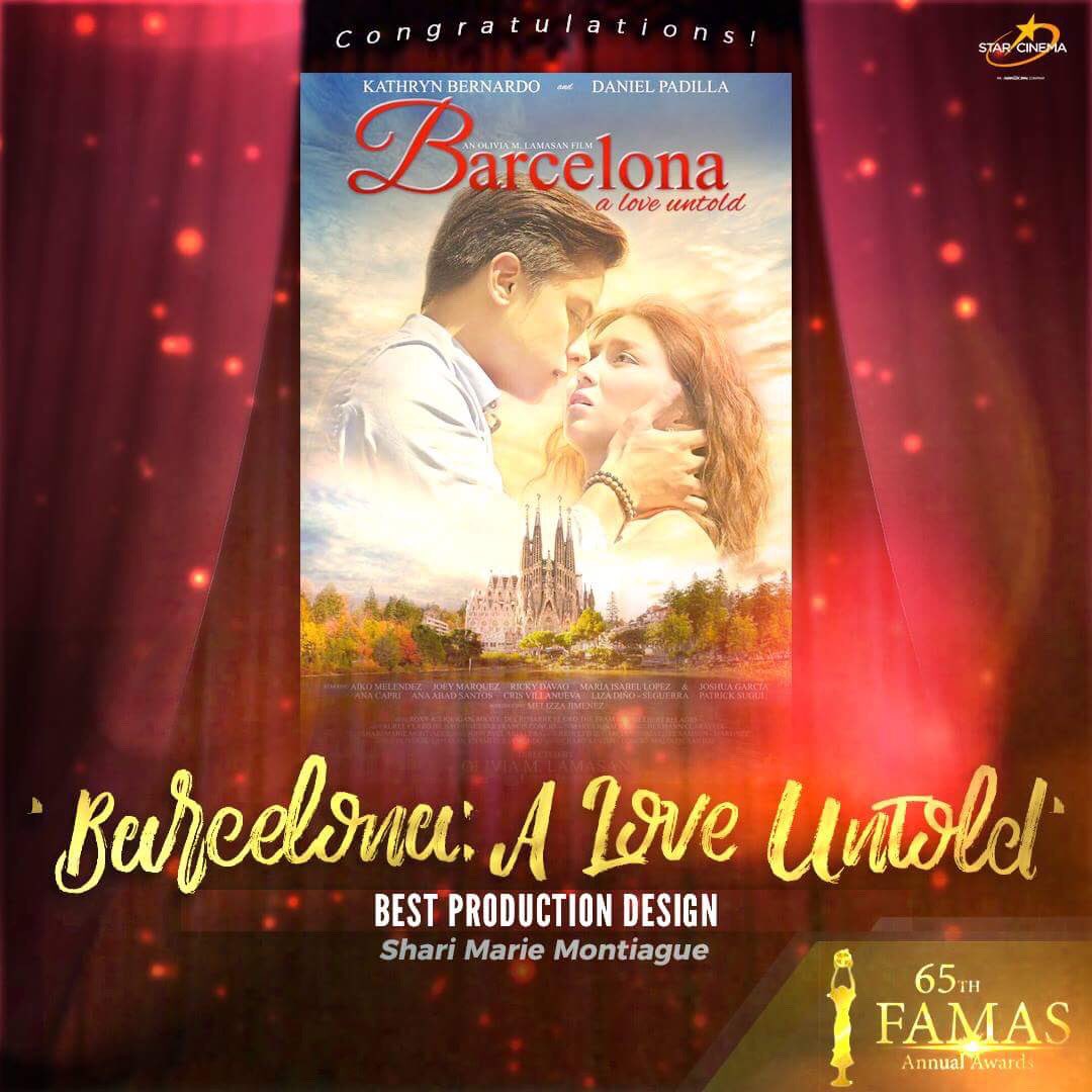 DJFPchildSmile's tweet photo. Congratulations Inang, DJ and the whole #BarcelonaALoveUntold team! #FAMASAwards2017
(v) https://t.co/nWreLZYobj