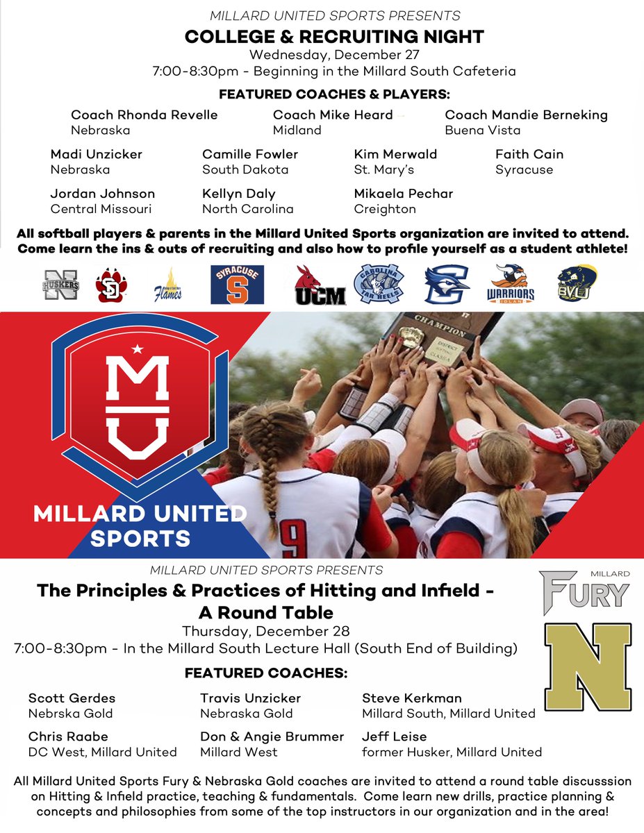 MillardUnited's tweet photo. Full House last night with MUS Softball Families at our College &amp; Recruiting Night! 👈👉TONIGHT MUS Softball Coaches  Hitting/Infield Round Table (7pm in Millard South HS Lecture Hall) #WePlayUnited https://t.co/nnVjgw7wwC