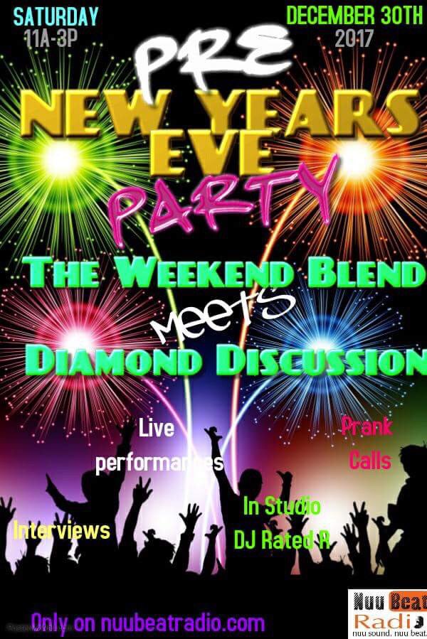 WeekendBlend's tweet photo. Issa Party! Issa Party!
The Weekend Blend meets Diamond Discussion live on Nuu Beat Radio!
Saturday 11am - 3pm 
Live Performances and Hot Topics...You don't want to miss this! https://t.co/ehcFusMpsv