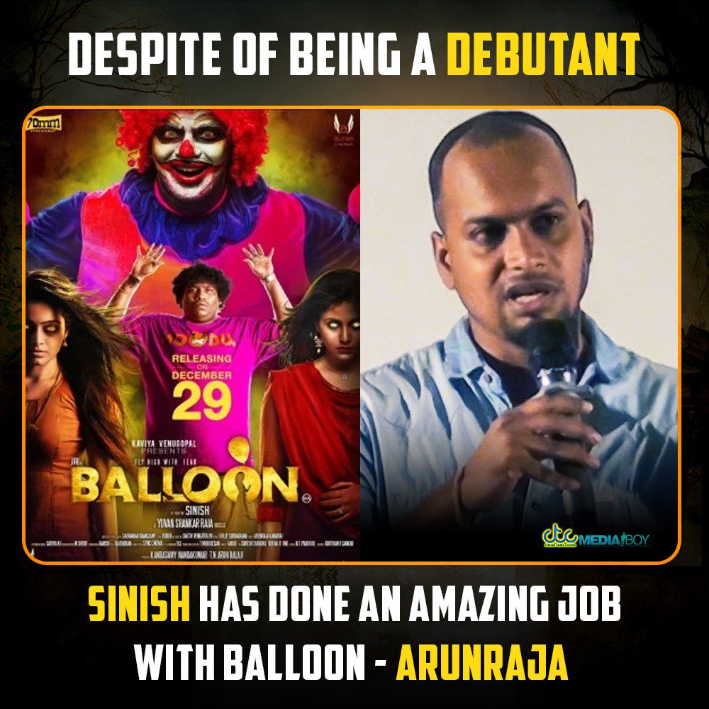 Kollywoodtoday's tweet photo. #BalloonFromTomorrow
#BalloonSnippets
@Actor_Jai @yoursanjali @jan_iyer @thisisysr @dhilipaction @sinish_s @Arunrajakamaraj @NjSatz @AntonyLRuben @auraacinemas
#CtcMediaboy https://t.co/3F0kxHE5m6