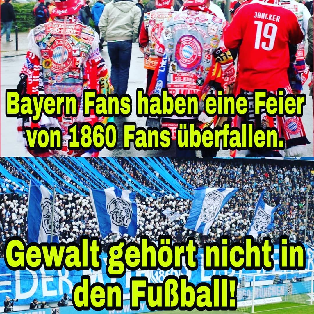 Bayern Fans überfallen 1860 Fans bei eine Feier der Schaden beträgt wahrscheinlich 20.000 Euro