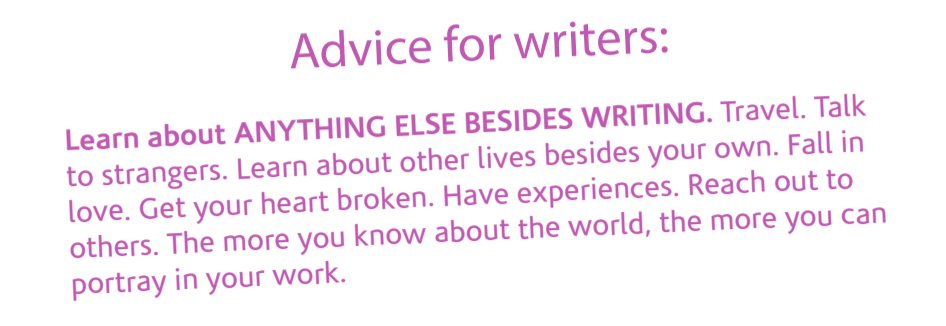 WriteGirlLA's tweet photo. Writing #inspiration is all around us! We love this tip from our latest anthology #SoundGeneration. Get your copy at https://t.co/Tb4MASj5AE. #ThursdayThoughts https://t.co/NjKFcFIhcQ