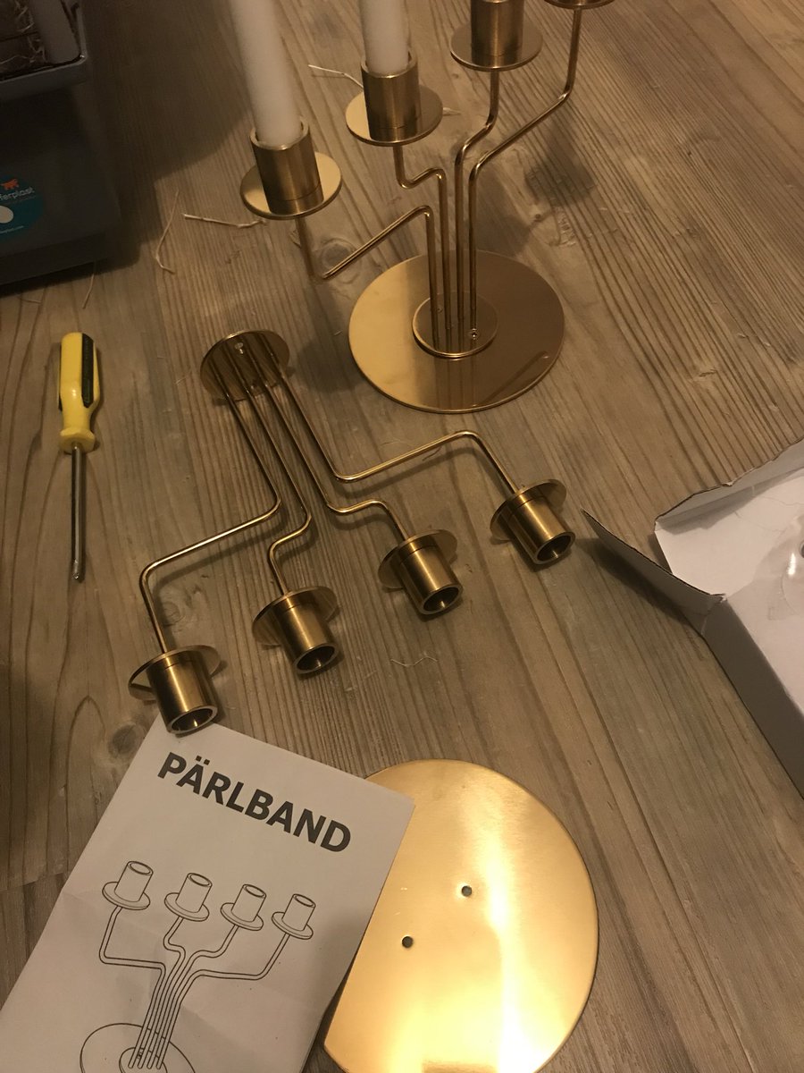 belle_heaphy's tweet photo. @IKEAUK I bought two Parlband candelabra, and one doesn’t have any screws with it - we live over three hours from the nearest store... https://t.co/bPfWutOybA