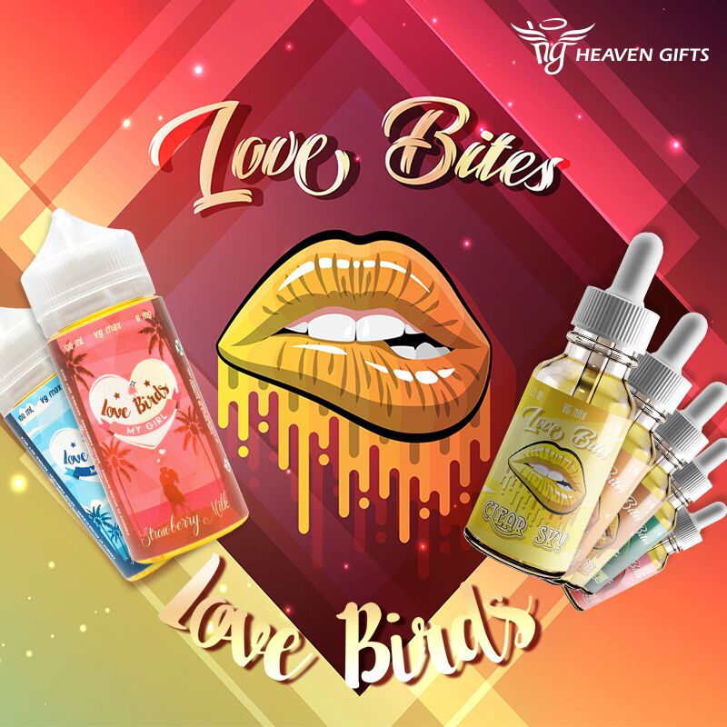 Love Bites 👄 &amp; Love Birds 🐦! Mango, strawberry milk, donut berry and much more! 
👄 15% off for retail
👄 10% for wholesalers
👄 Canadian e-juice. Only shipped from Canada to US &amp; Canada
👄 More info goo.gl/HVzmp4
#eliquid #canada #vape #ejuice #vapers #vape #vaping