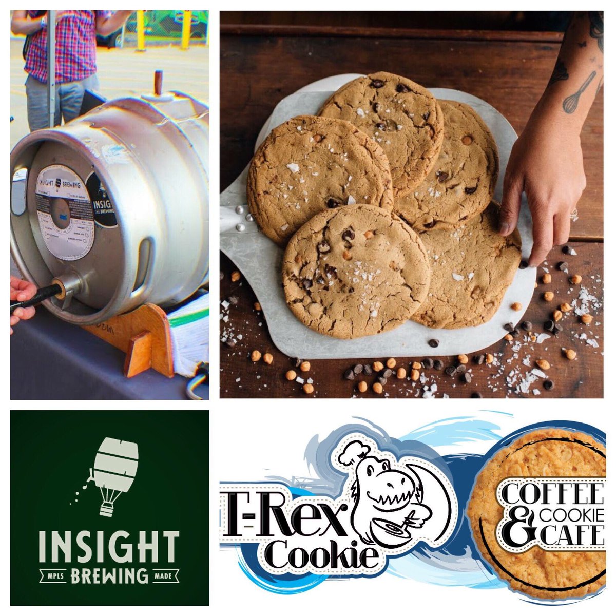 TrexCookie's tweet photo. Come join us tomorrow from 4-8 at @InsightBrewing as we try out some #trexcookie infused beers! Awesome #collaboration with another #mnsmallbusiness https://t.co/3Bier6kJQl