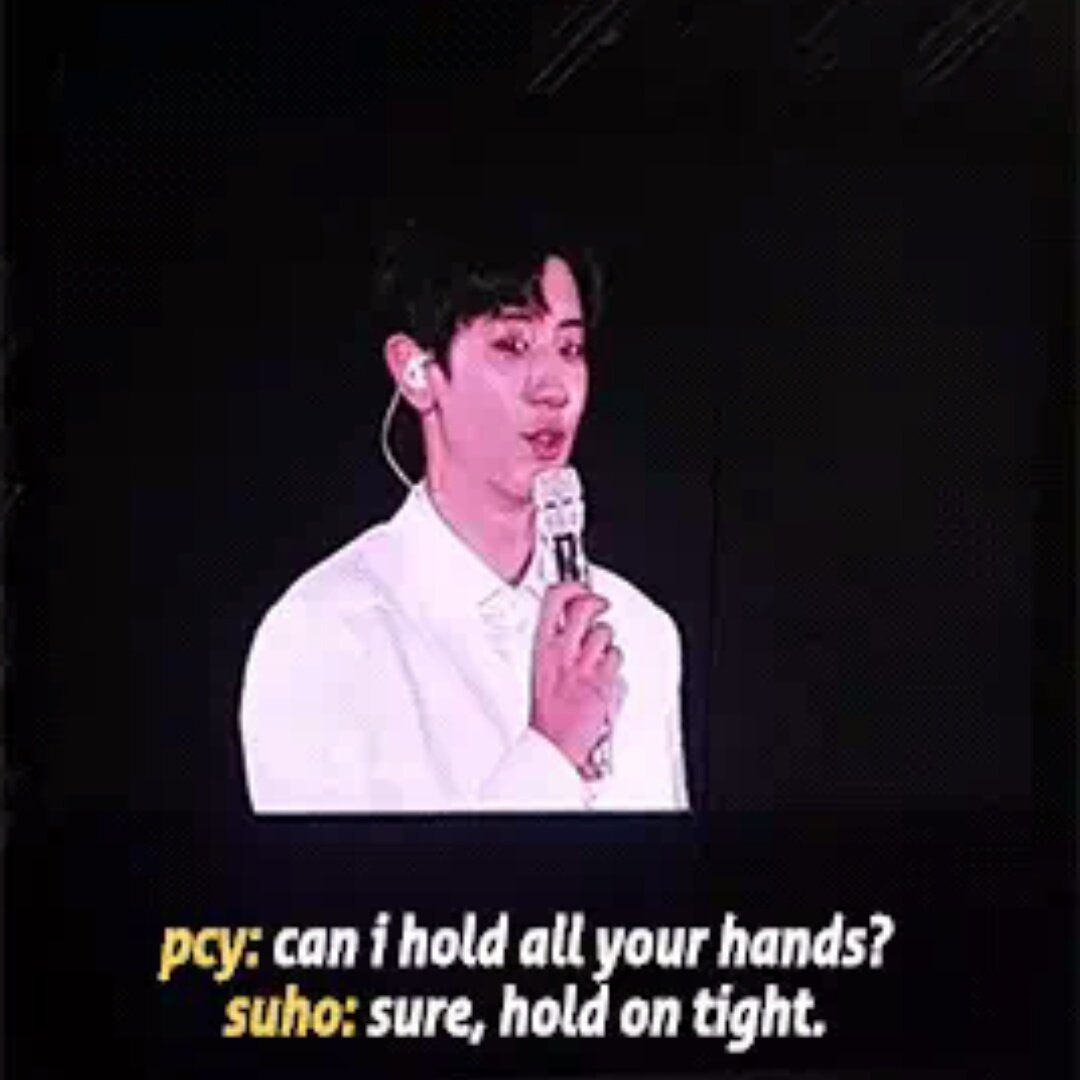 zkdef94's tweet photo. chanyeol was talking about his self-written rap and asked if they can all hold hands and jongin was the first one to reach out to him,,, i love this friendship https://t.co/QBxiGNfCnn