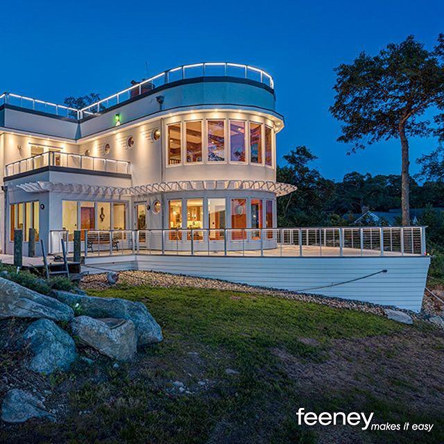 FeeneyInc's tweet photo. @feeneyinc posted to Instagram: Another evening shot of this stunning Boat House - First place winner in the 2017 National Deck Competition!⠀follow link in bio and there’s a promo@for the blog post to learn more.
...⠀
#boathouse #landboat #designrail #aluminumrailing #LEDlig… https://t.co/Y8BwkENYxO