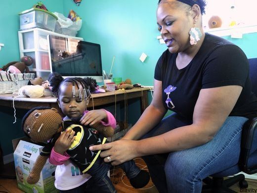 Blavity's tweet photo. This Detroit mother crochets beautiful and inclusive dolls featuring a variety of skin tones https://t.co/wGMgB4NKmP https://t.co/ylAim7Hasg