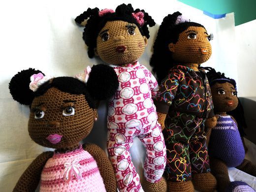 Blavity's tweet photo. This Detroit mother crochets beautiful and inclusive dolls featuring a variety of skin tones https://t.co/wGMgB4NKmP https://t.co/ylAim7Hasg