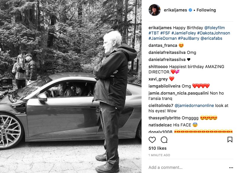 Obsessed_W_JD's tweet photo. New Instagram post from @E_L_James "Happy Birthday @foleyfilm #TBT #FSF #JamieFoley #DakotaJohnson #JamieDornan #PaulBarry @ericafabs" #FiftyShadesFreed #FiftyShades https://t.co/sYZvs6lAae
