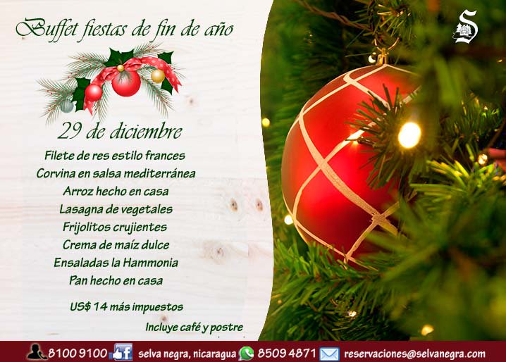 SelvaNegraNic's tweet photo. Buffet de almuerzo 29 de diciembre 🤗
Disfruta en familia las fiestas de fin de año
#SelvaNegraNicaragua #Familia #ClimaFresco #Organico https://t.co/vpvlEOZQli