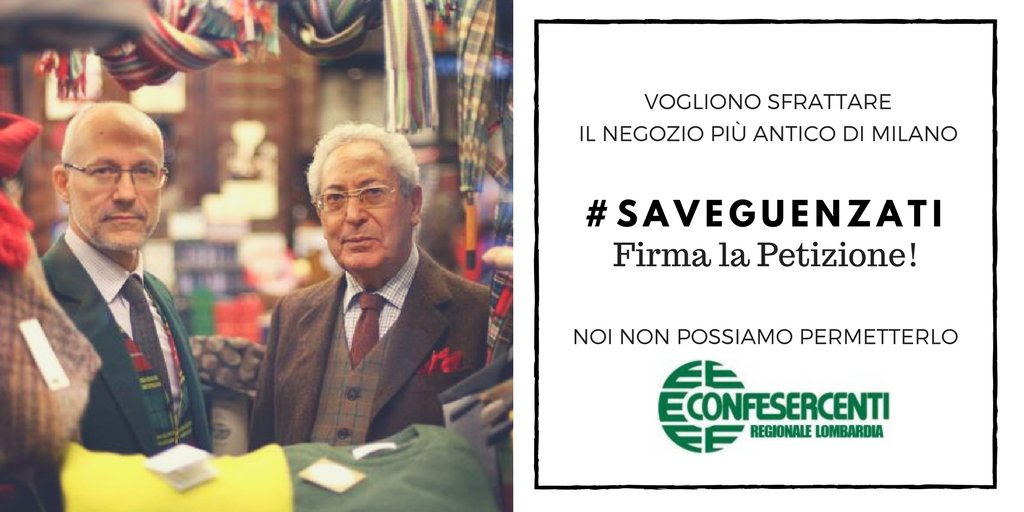 ConfesercentiLo's tweet photo. #SaveGuenzati #NegoziStorici no allo sfratto del negozio più antico di milano! Firma la petizione: 👉https://t.co/KcRFzOn215👈 https://t.co/SIajvuGp3B