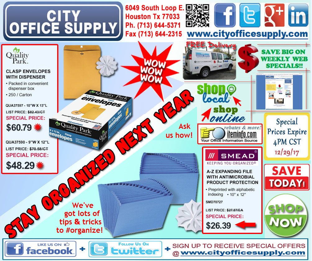 cityos's tweet photo. #ThinkAboutItThursday! #StayOrganized in 2018 with @Quality_Park #Envelopes #Dispenser & @SmeadOrganomics #AtoZ #ExpandingFile #WeeklyWEBSpecial @ https://t.co/zb4z5RaOwd -> https://t.co/RtfSCnvPxX https://t.co/yiSqi9neBb