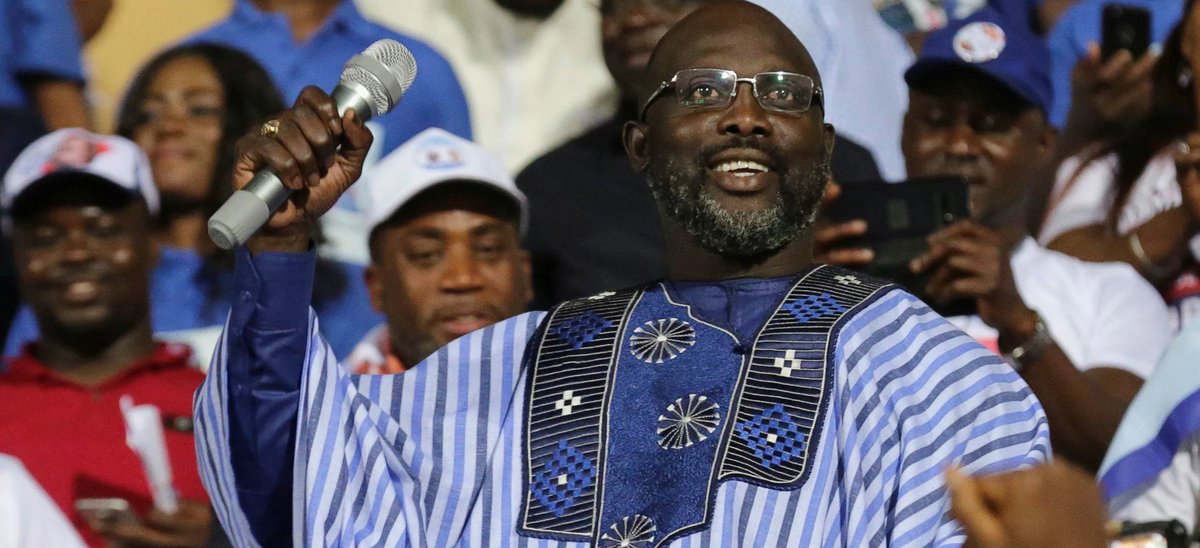Juanjo_Toledo's tweet photo. George Weah @GeorgeWeahOff Presidente de #Liberia #Liberia2017 #Liberiahasdecided #LiberiaDecides #ChangeForHope #Africa https://t.co/PnaFfbIXUq