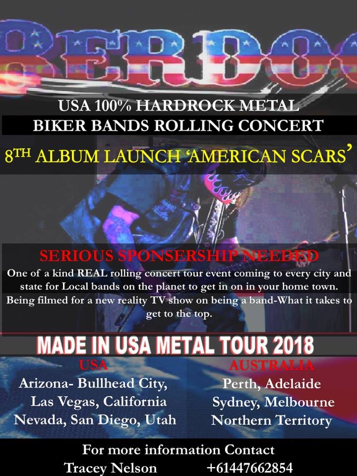 JCBERDOO's tweet photo. 2018 tour new 8th album American Scars new tour booking agent Tracey Nelson @1963Aussie all tours start March also looking for new band members bass drums USA &amp; Australia https://t.co/7ijZ9vmVAd Red, White and Blue coming for you BERDOO #berdoo #jcberdoo #madeinusametal #usa https://t.co/4UIKaBrZWV