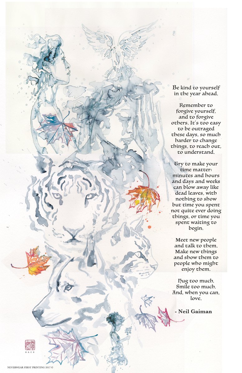 neil gaiman's new year's wish print. a new print for #newyears i