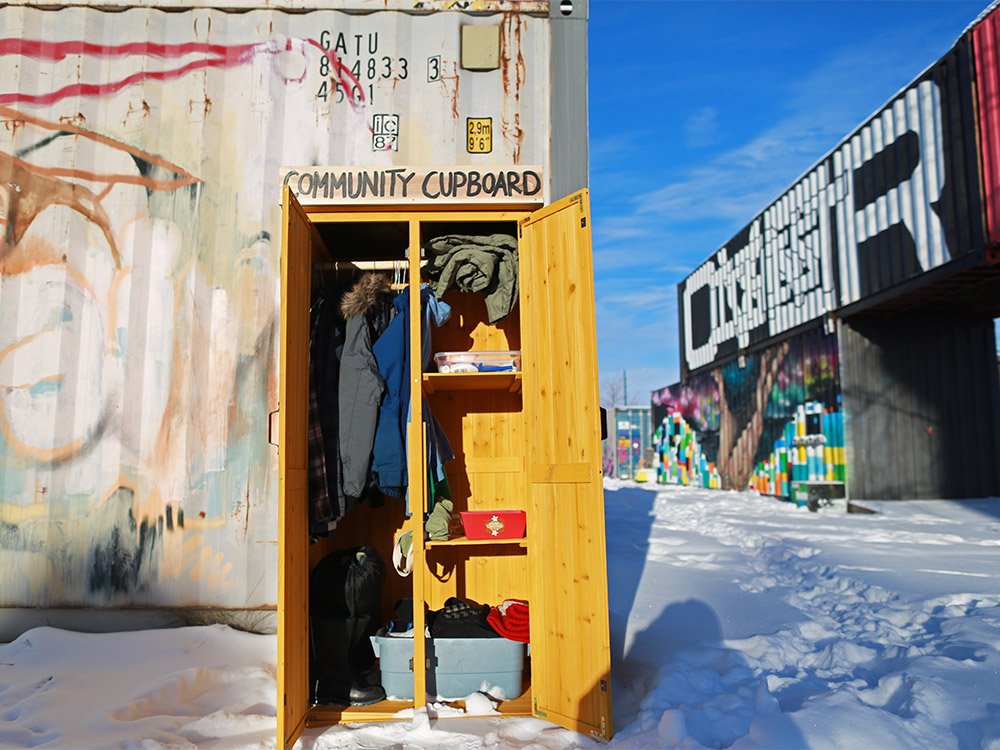 calgaryherald's tweet photo. 'Take what you need, leave what you can!': Community cupboard pops up in #Calgary 's Sunnyside neighbourhood: https://t.co/u6QacH3ssg #yyc https://t.co/YfMVnLwP1v