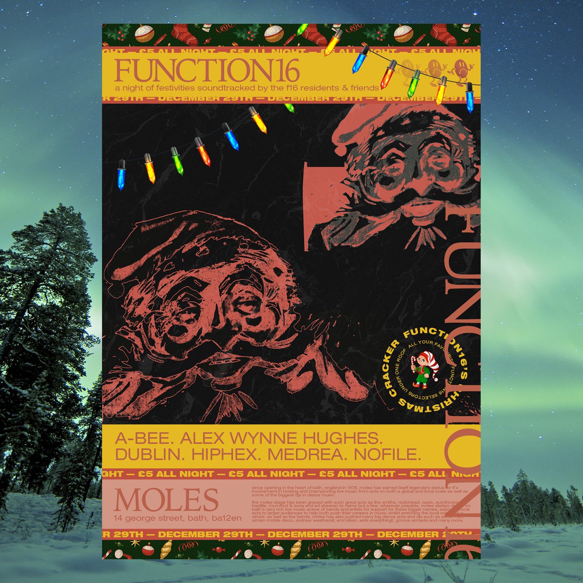 Function_16's tweet image. It's our 2nd to last show for the time being tomorrow night! Join us at @MolesBath for our Christmas cracker with our lovely residents
☛bit.ly/F16ChristmasCr…