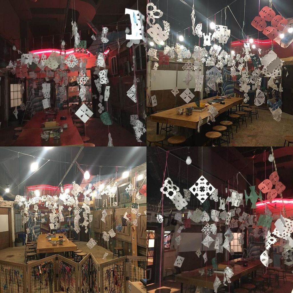 makerMKE's tweet photo. December 26th. Day one of the paper snowstorm in our #WinterWonderBAM space https://t.co/YPkTXcumPx https://t.co/q71i53MnJb