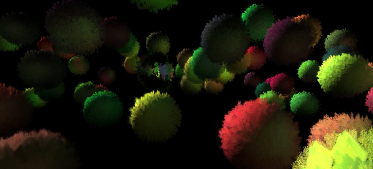 quelsolaar's tweet photo. I got some interesting results with #DustEngine Today. A big problem with a splat engine is getting occlusion. I solved it by rendering a low res, image with few big splats and used is as bakground and extra Z ocluder. Vast performance increase and almost no artifacts. https://t.co/3TYPcfApnG