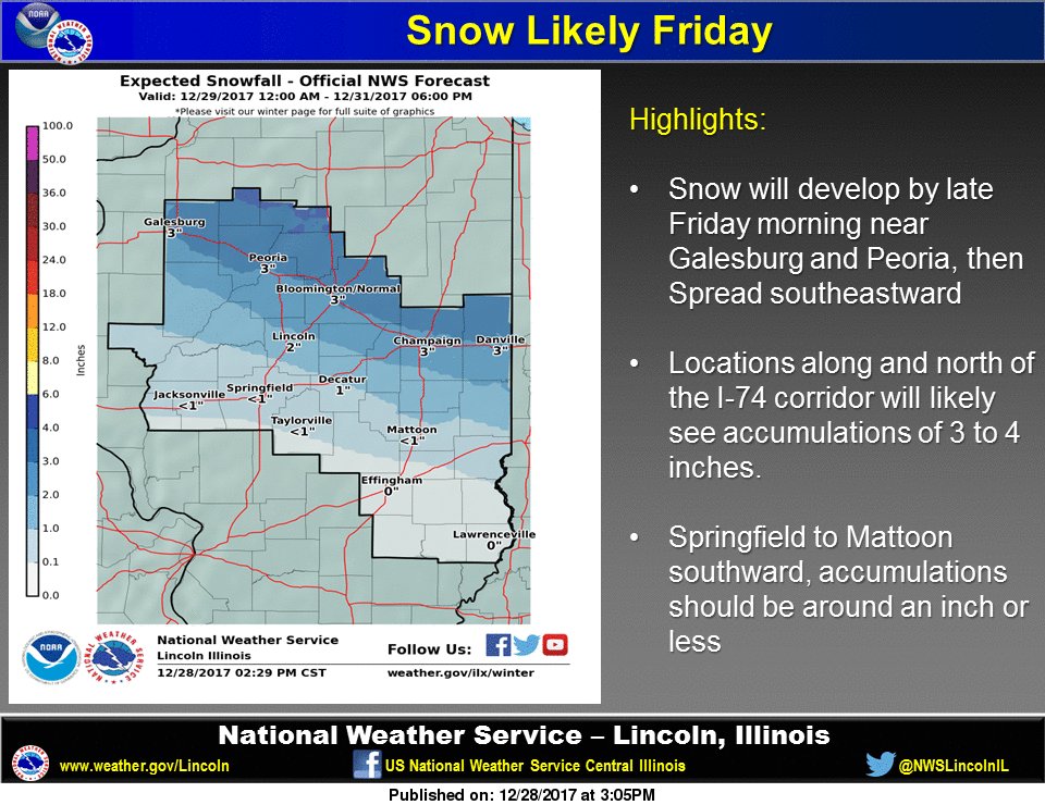 NWS Lincoln IL on Twitter "Snow is forecast for most of central