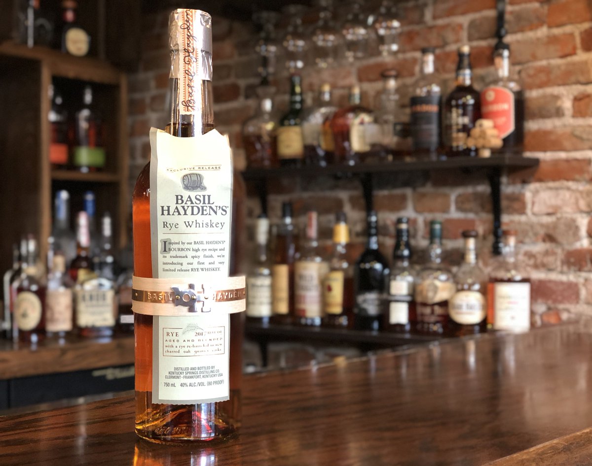 VolsteadBar's tweet photo. This good looking bottle of @basilhaydens first and very limited release rye whiskey has arrived. Welcome to the family. #GenerousHost https://t.co/m7zHv5fPZu