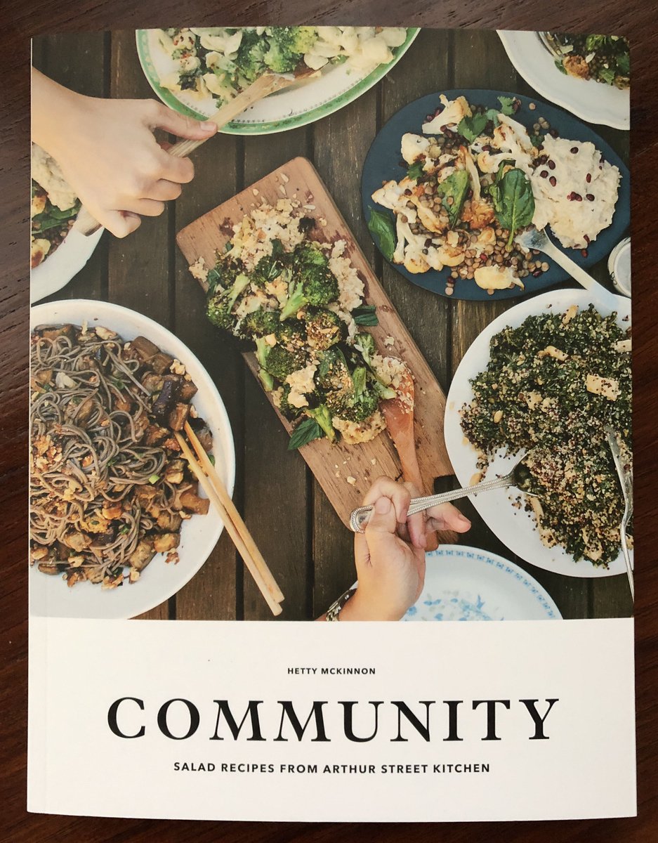 nomad_penguin's tweet photo. Read cover-to-cover yesterday — twice! — then started cooking. All hearty salads. Each showcases a core vegetable. First two dishes were amazing. Lots of hours of good eating here. #read2017 https://t.co/7Djk5P6eMx