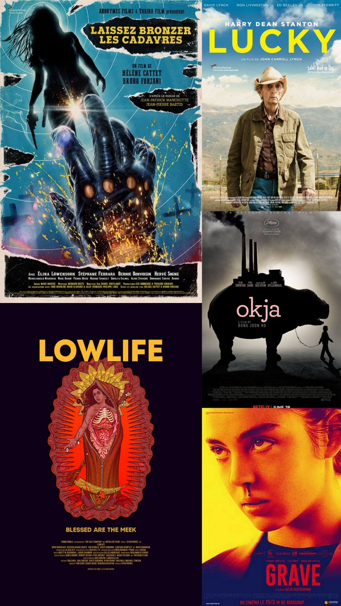 C'est parti pour mon #TopFilm2017 :
1 Au revoir là-haut
2 Mise à mort du cerf sacré <a href="/SacredDeerMovie/">#SacredDeer Movie</a> 
3 L'autre côté de l'espoir
4 Gimme Danger
5 Le Grand Méchant Renard et autres contes
6 Laissez bronzer les cadavres
7 Lucky
8 <a href="/LowlifeTheMovie/">Lowlife</a> 
9 <a href="/OKJAnetflix/">OKJA</a> 
10 Grave