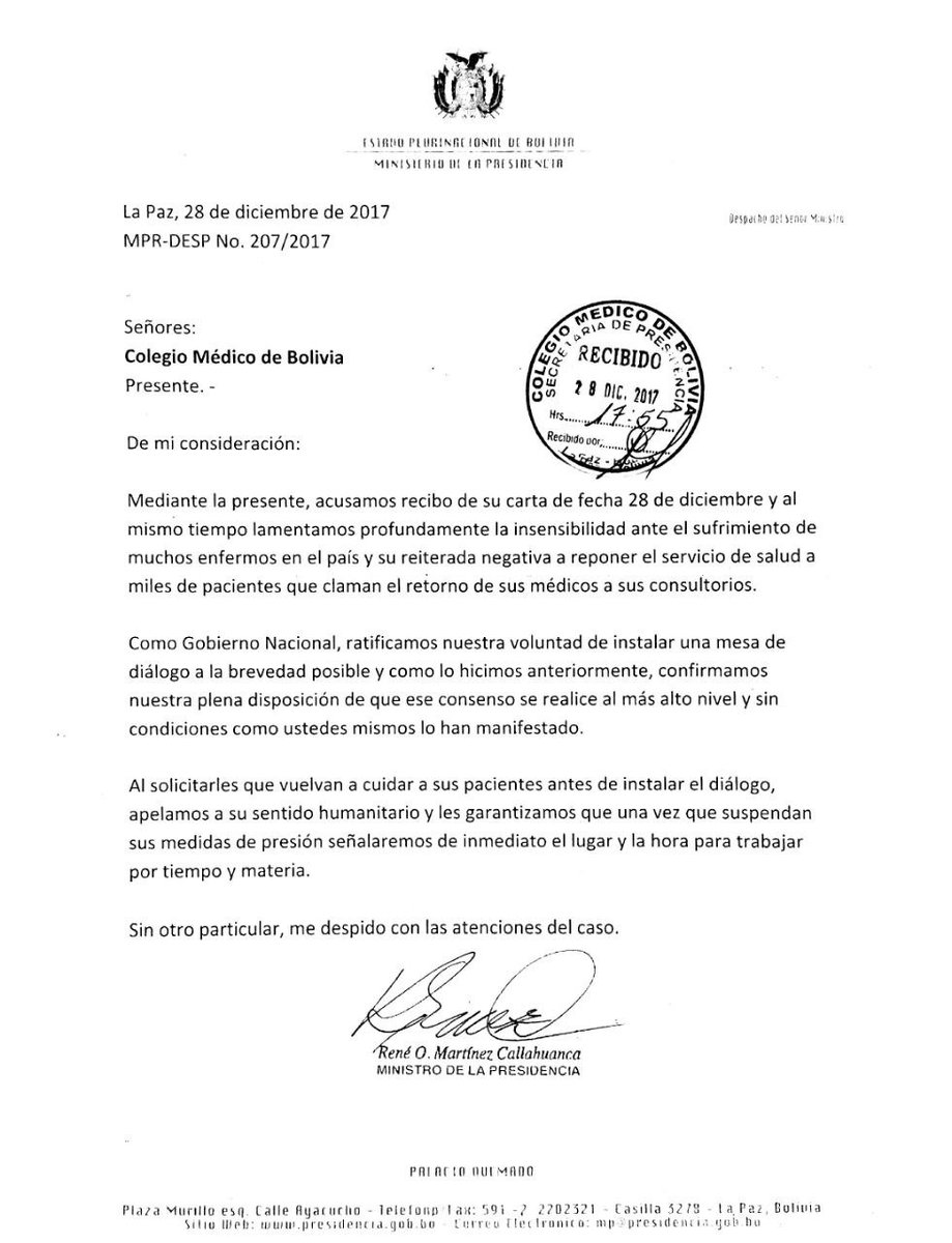 Min. Presidencia on Twitter: "Carta de @ReneMartinez_ al # 