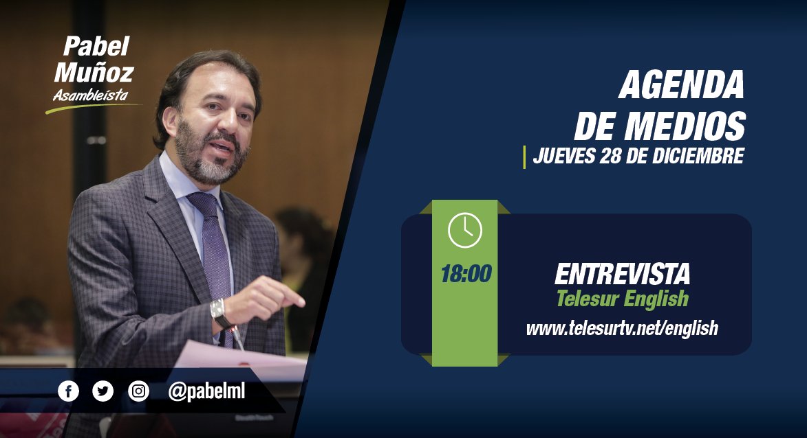 ¡Buenas tardes con todas/os!
Les invito a ver, en minutos, mi entrevista en el programa #FromQuito junto a <a href="/IainB_teleSUR/">Iain Bruce</a> por <a href="/telesurenglish/">teleSUR English</a>. Hablaremos sobre coyuntura política.

En la web pueden verla si se conectan a telesurtv.net/english y por youtu.be/HcGrNDWe8zA