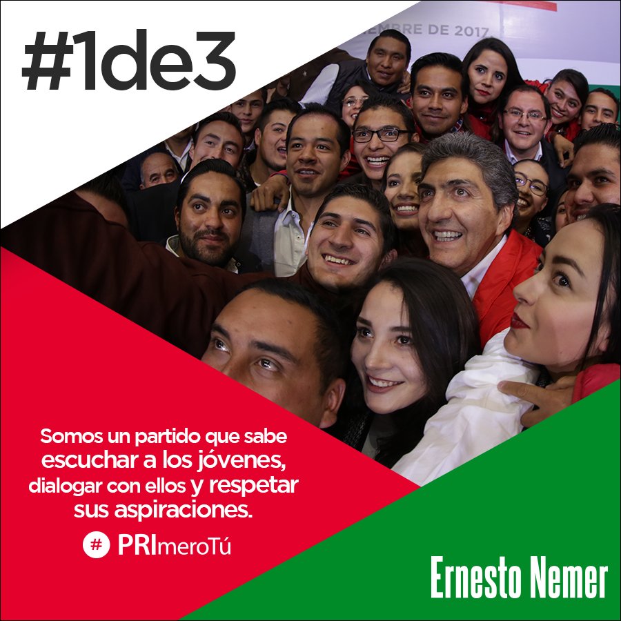 Somos el único partido que, atendiendo a las demandas de los jóvenes, se ha transformado. En la próxima contienda electoral de 2018, #1de3 candidaturas serán para ellos.