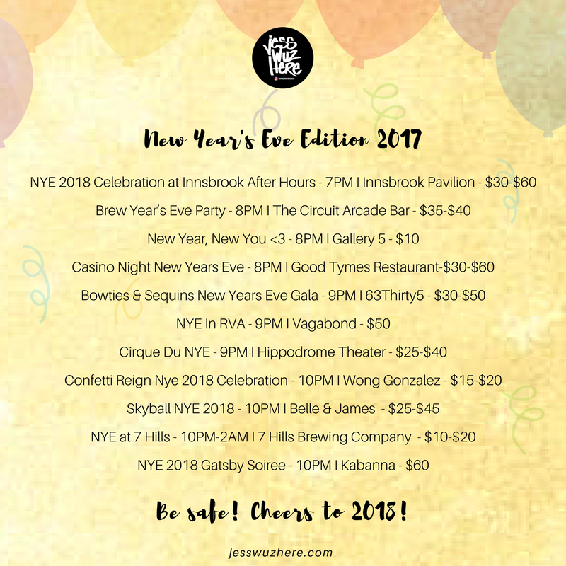 JessWuzHere_'s tweet photo. Happy New Year🥂
Swipe left for New Year’s Eve Parties. 
Beware of sell outs! 
Be safe! 
 
#RVAThings📍
 
#JessWuzHere
#SnyderVision2020
#FreeAdmission 
#RVAEvents
#OccasionGenius
#LocalVibeFinder https://t.co/LnQhVCEIyG