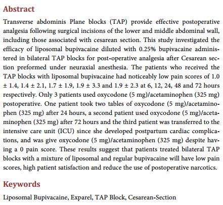 Scirp_Papers's tweet image. A Case Series of 12 Patients Receiving Bilateral Transverse Abdominis Plane Blocks after Cesarean Section #TAPBlock More @ mrw.so/45lpEE