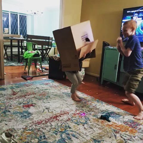 Lisa_Stauber's tweet photo. Forget the toys, boxes are better! They are playing "Boy vs. Boxheads". PS I totally staged the messy floor Christmas aftermath background for ambiance. I'm all about that instagram aesthetic!π . . #notperfect #momlife #kidfun #simplechildhood #letthembelittle #boxingday #hom https://t.co/PO9ipEQDPB