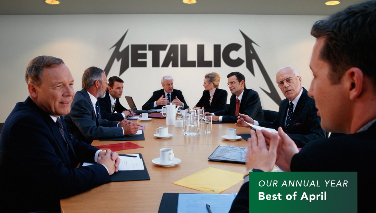 TheOnion's tweet photo. Metallica Board Of Directors Debates Whether New Riff Will Have Negative Impact On Shareholder Value https://t.co/Ur91pwIkiY #OurAnnualYear https://t.co/rPG5aFIUWY
