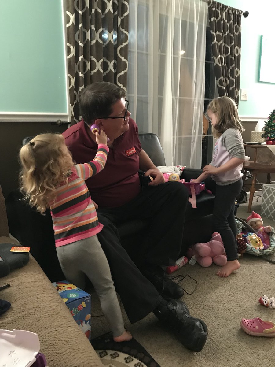StormFrith's tweet photo. The girls giving Papa a check up 🤣 @donaldepark https://t.co/Npa2Sqwikr