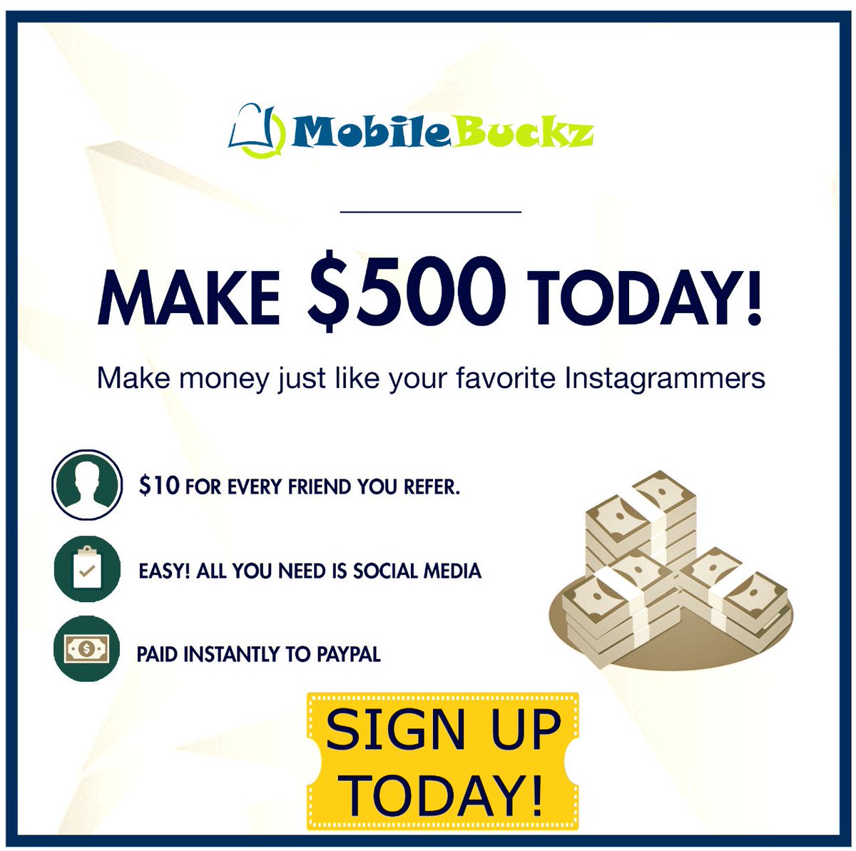 sign up using this link below no BS its legit 😊

mobilebuckz.com/?ref=PDK21l