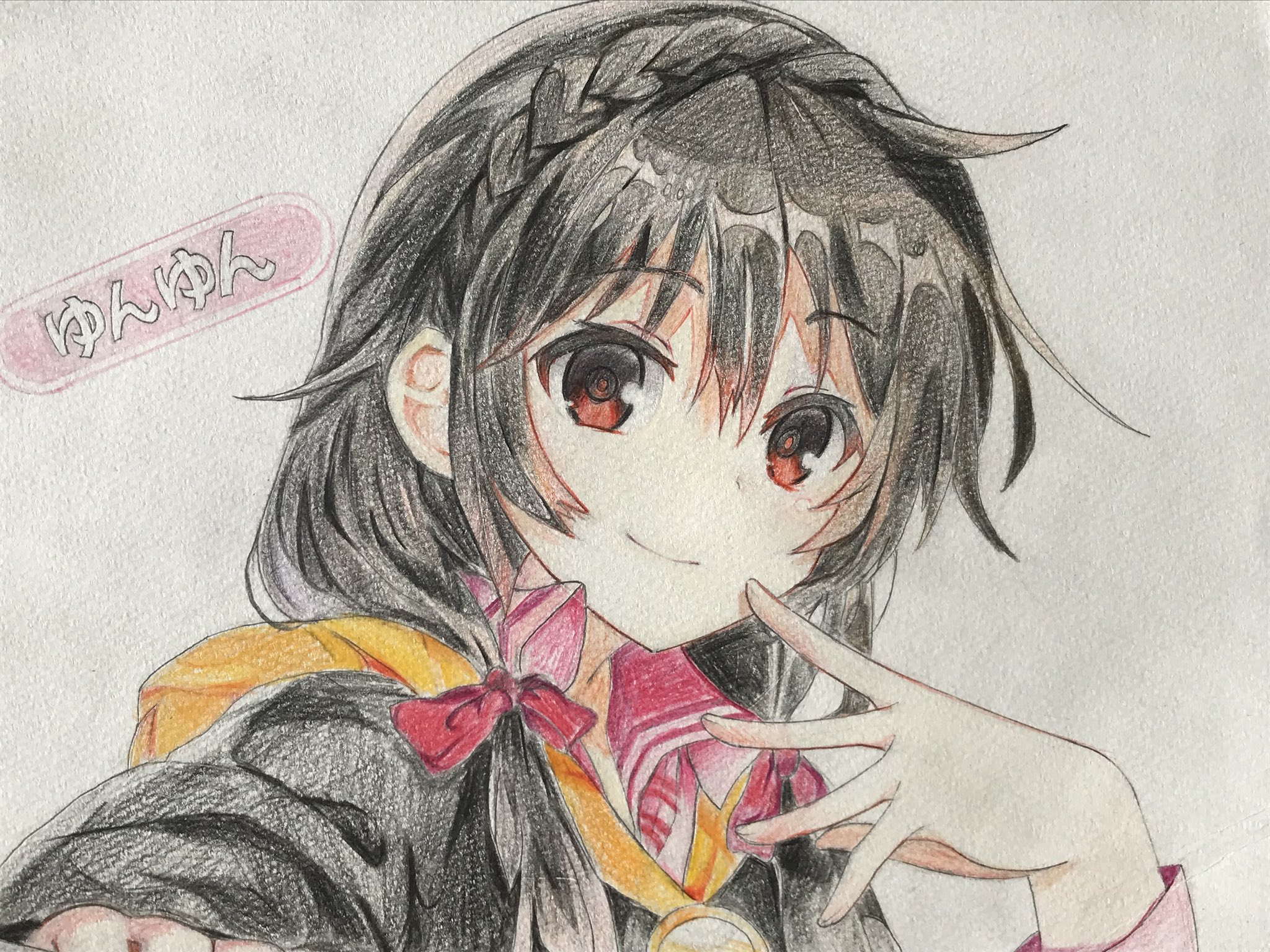 くるみ餅 Sur Twitter 中3の頃にやった模写が出てきました メカ系オンリーだった僕がキャライラストを描き始めたきっかけになったものです やっぱ三嶋くろね先生もtiv先生もすごいですよね アナログ絵 このすば ゆんゆん めぐみん 政宗くんのリベンジ 安達